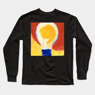 Watercolour Painting of Lightbulbs Long Sleeve T-Shirt